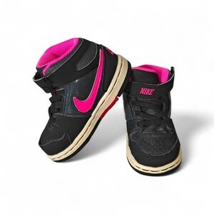 Nike Court Borough Mid 2 Sneakers Blk Pink Toddler Size 6c Infant
